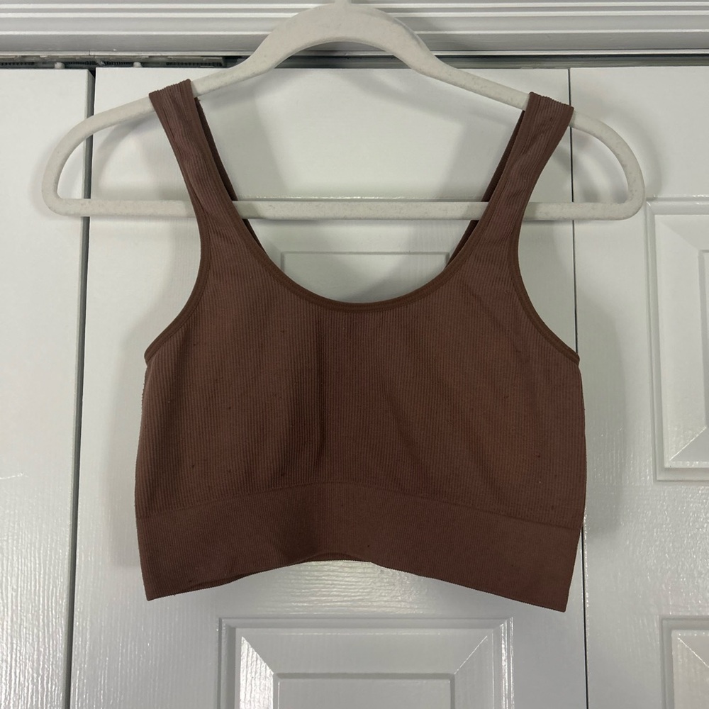 Bozzolo Tan Ribbed Top